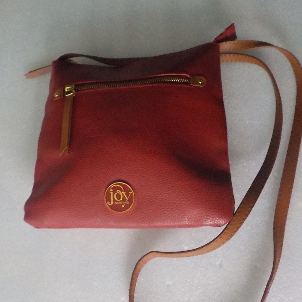 NEW Joy Mangano Red CrossBody Leather Bag NWOT - Picture 2 of 7